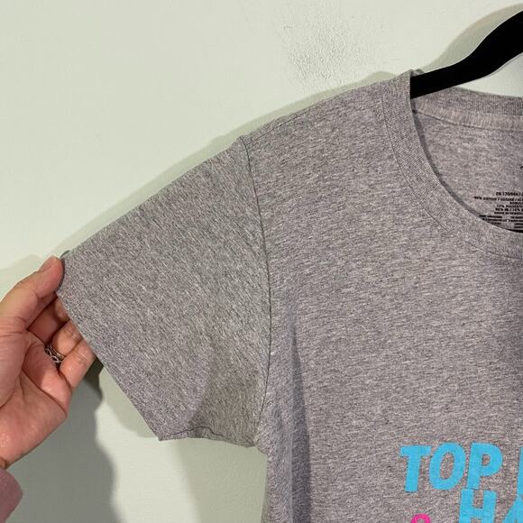 Disney Women's Grey Tinkerbell Top Bun Graphics Short Sleeve Tee Size M - Picture 6 of 7